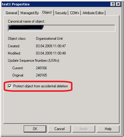Active Directory - Protect an OU from accidental deletion